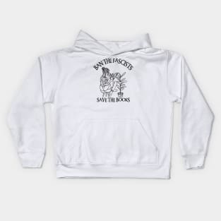 Ban The Fascists Save The Books Kids Hoodie